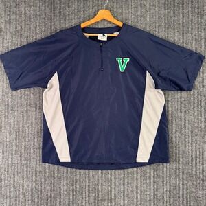 Augusta Sportswear Mens L Navy Blue Warmup Short Sleeve Pullover Jacket V Logo 7